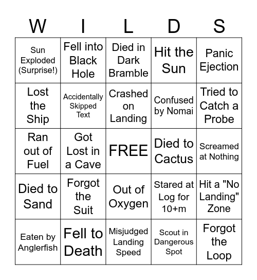 Outer Bingo Card