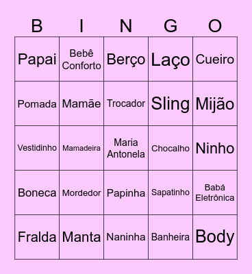 CHÁ DE MARIA ANTONELA Bingo Card
