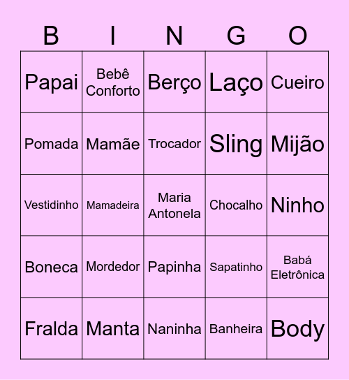 CHÁ DE MARIA ANTONELA Bingo Card