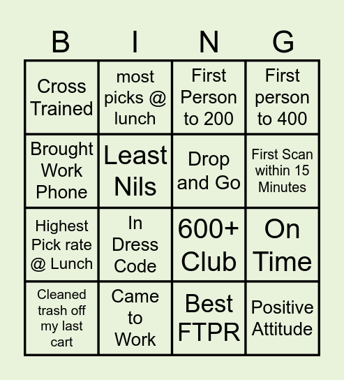 Digital Bingo Card