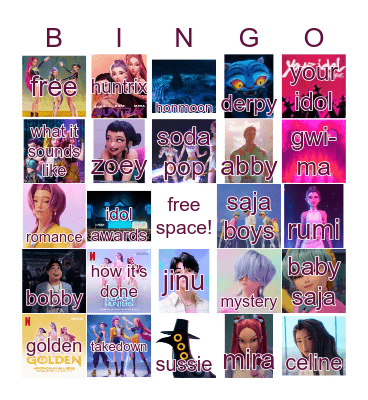 K-Pop Demon Hunters Bingo Card