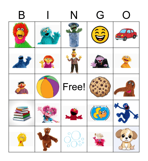 Sesame Street Bingo Card