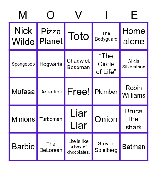 Everything Movies Bingo Card