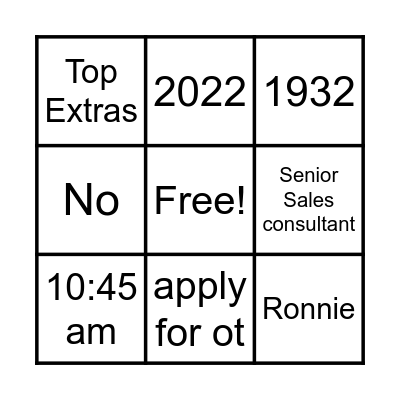 Have you checked the org chat? Bingo Card