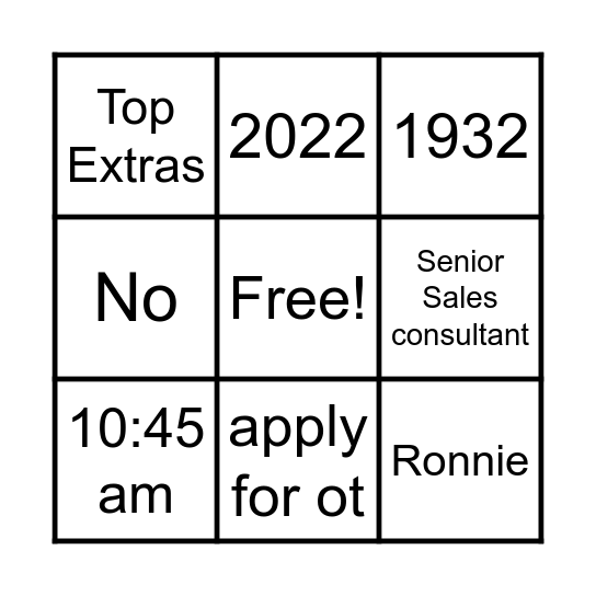 Have you checked the org chat? Bingo Card