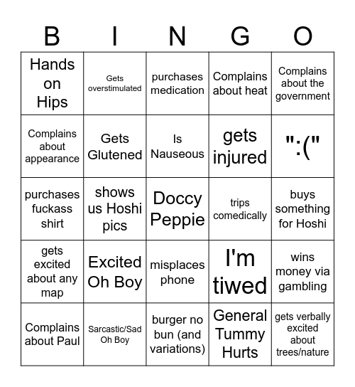 Ray Bingo Card