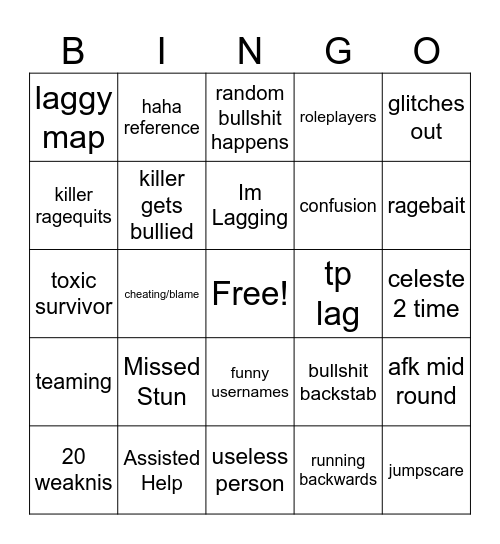 Sorfaken Bingo Card