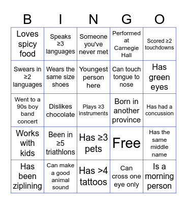 K & M Birfday Bingo Card