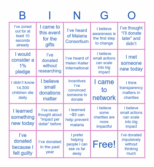 OFTW The Impact Bingo Card
