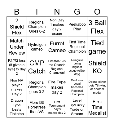 Los Angeles Regional Bingo Card