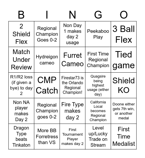 Los Angeles Regional Bingo Card