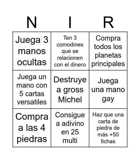 Bingogo Bingo Card