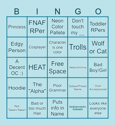 Gacha Online Server Bingo Card