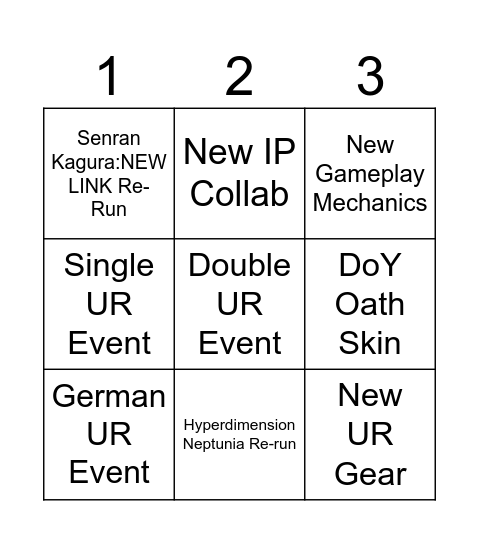 CN Anniv Stream Predictions Bingo Card