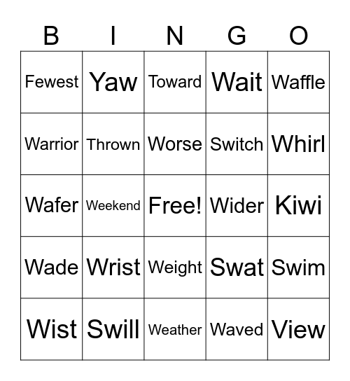 Untitled Bingo flowering flowered flowerer . sweeping sweeper   troweling troweled   troweller towering                             towered towelling towelled wigging wigged swinging swinged swinger switching switched switcher twitching twitched twitche Bingo Card