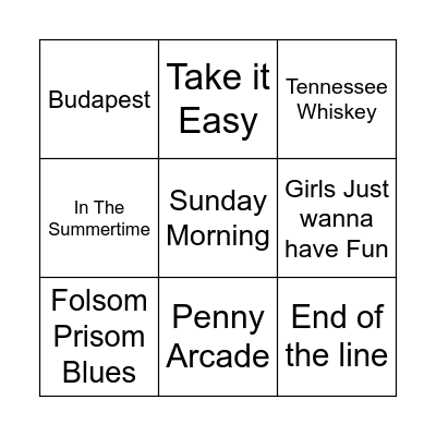 The Fox Country Crossovers Bingo Card