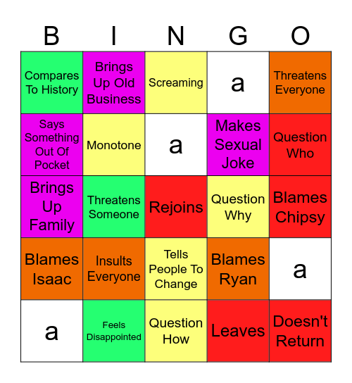AAAAAAAAAAAAAAAAAAAAAAAAAAAAA Bingo Card