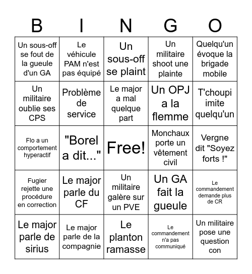 Aiguebelle Bingo Card