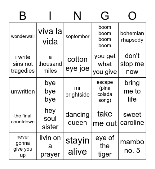 white people anthems Bingo Card