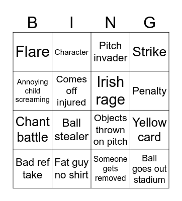 Football Bingo Card