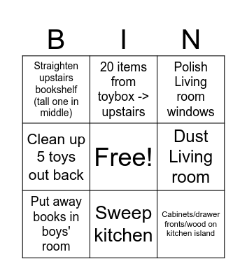 Adam Bingo Card