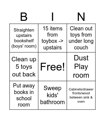 Luke Bingo Card