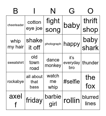 hated songs Bingo Card