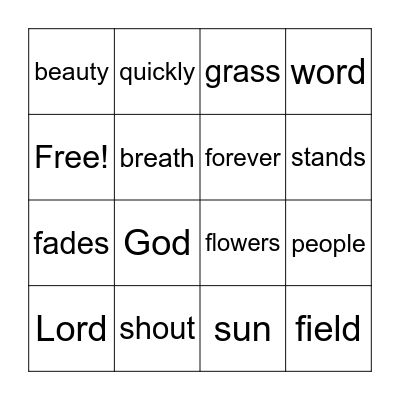 Isaiah 40:6-8 Bingo Card