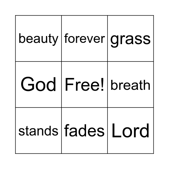 Isaiah 40:8 Bingo Card