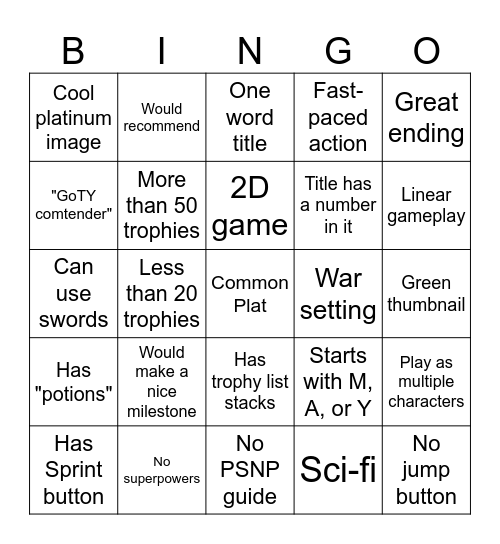 May Bingo Card