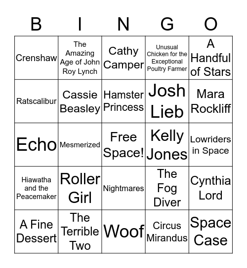 Bluebonnet Bingo Card