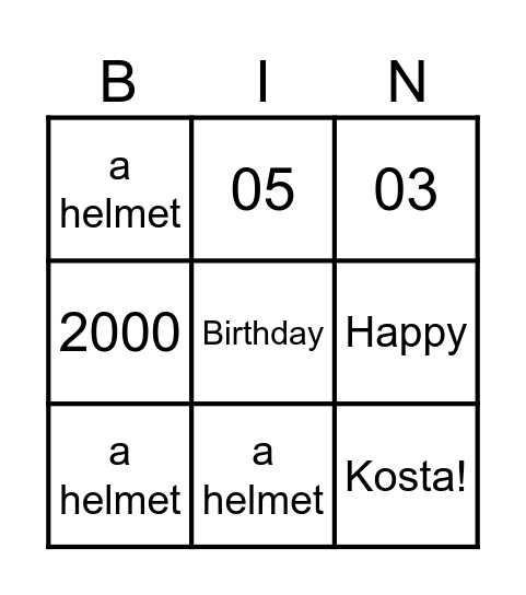 SWEET 26! Bingo Card