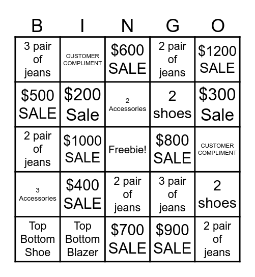 MANGO Bingo Card