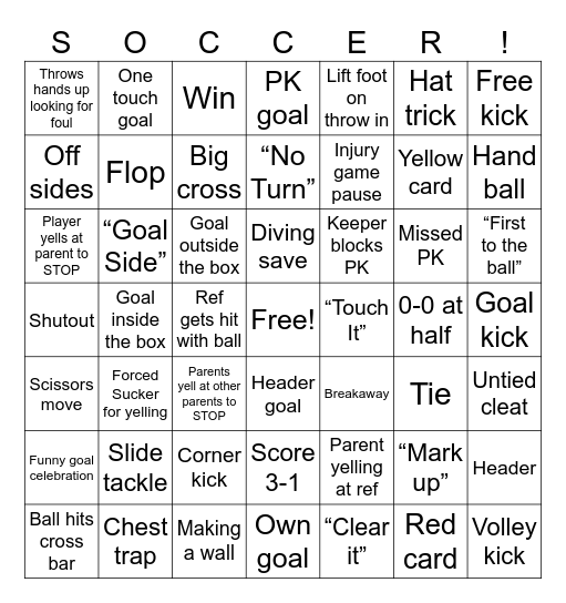 Director's Cup Bingo Card