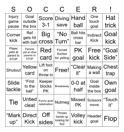 Director's Cup Bingo Card