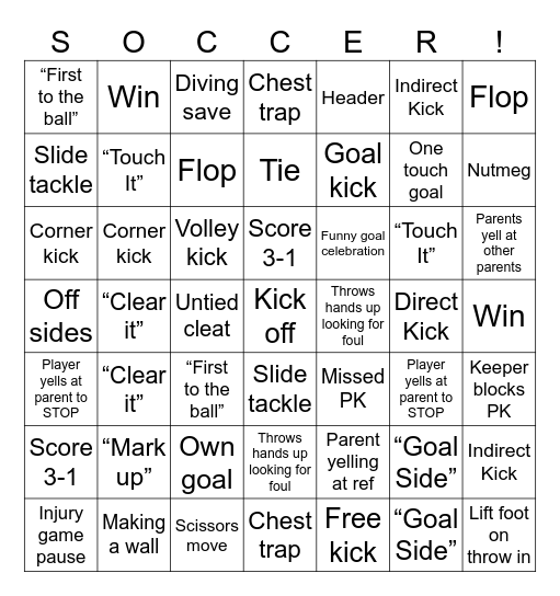 Director's Cup Bingo Card