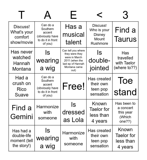 Find someone who... Bingo Card
