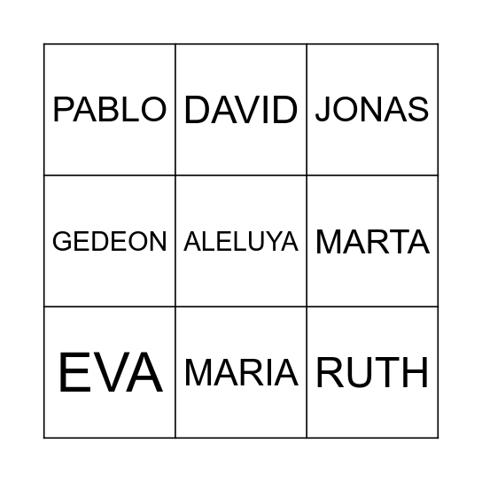 Bingo BIBLICO Bingo Card