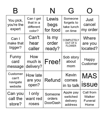 Mother's Day Bingo Card