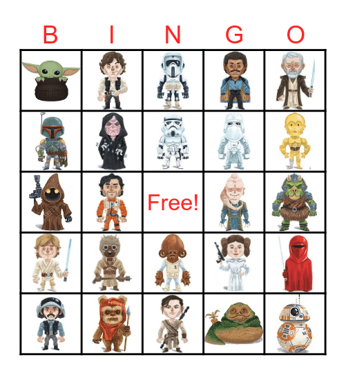STAR WARS BINGO Card