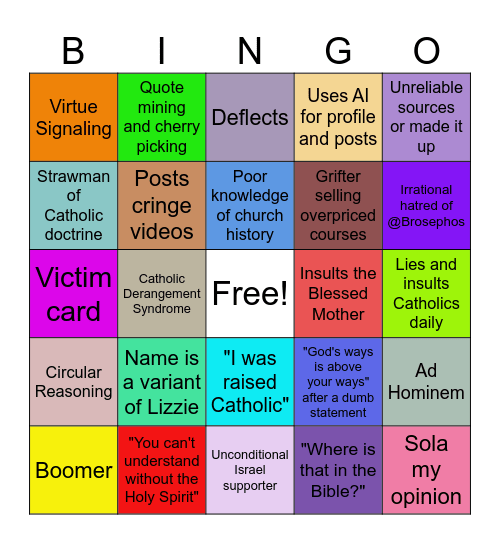 Evangelical Posters on X Bingo Card