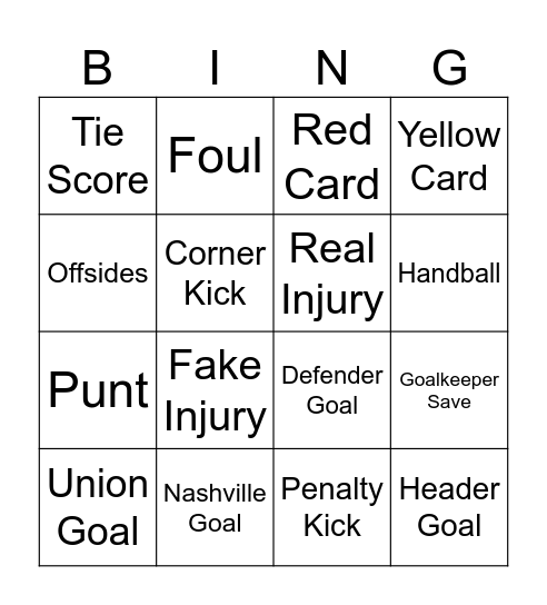 Union Bingo Card