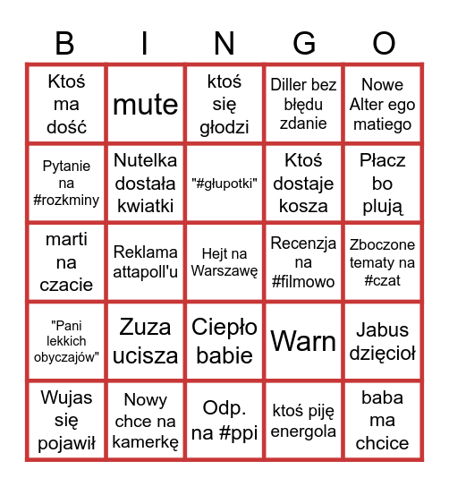 Maj bingo 03.05 Bingo Card