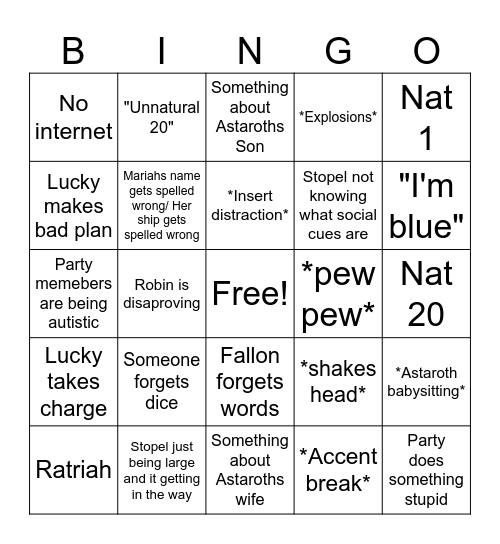 The land of the isles Bingo Card