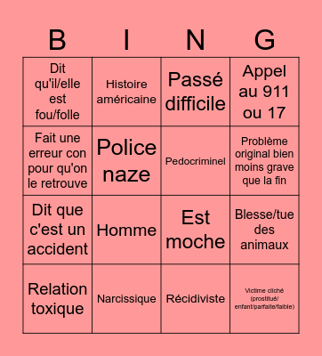 Est-ce un tueur cliché ? Bingo Card