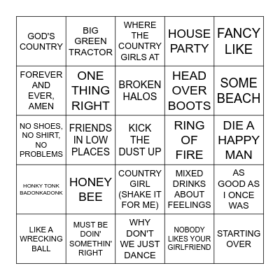 COWBOYS Bingo Card