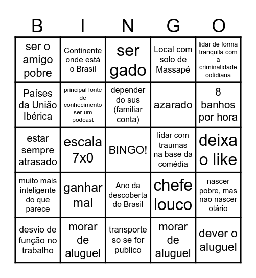 BRASIL Bingo Card