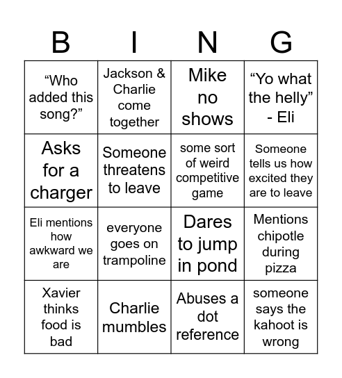 Dot Bingo Card