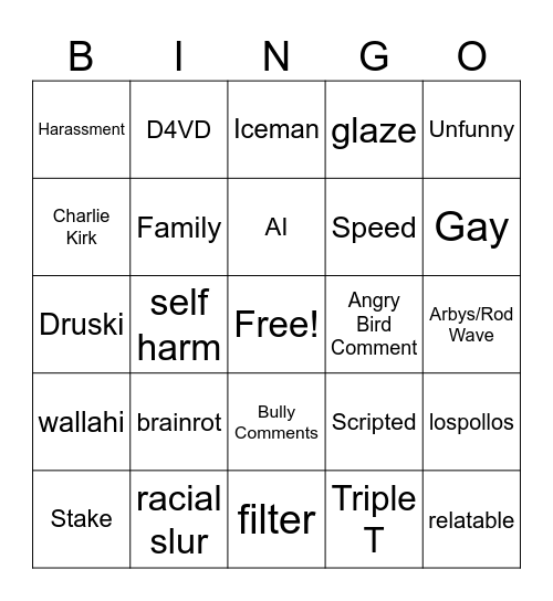 IG Reels Bingo Card