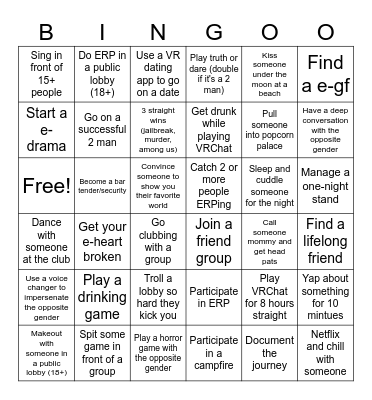 VRChat Bingo Card